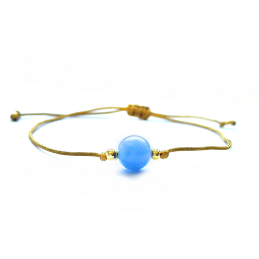 Blue Angelite Minimalist Bracelet - Peace