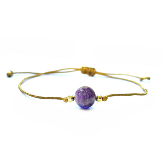 Charoite Minimalist Bracelet - Anxiety