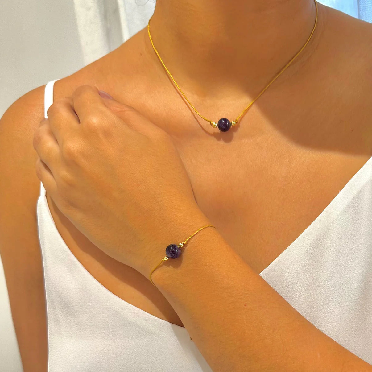 Amethyst Minimalist Bracelet - Pure Love