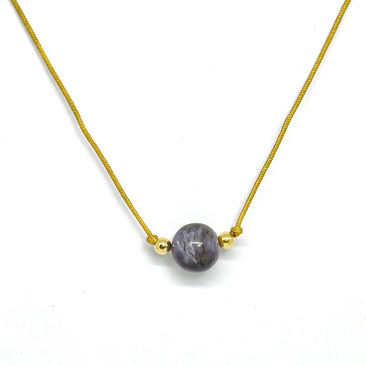 Charoite Minimalist Necklace - Anxiety