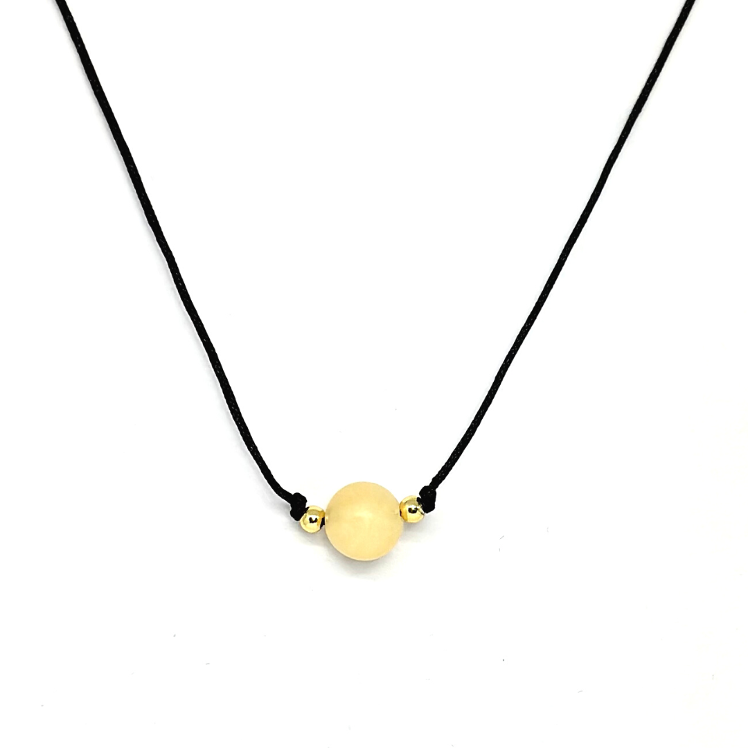 Honey Jade Minimalist Necklace - Abundance