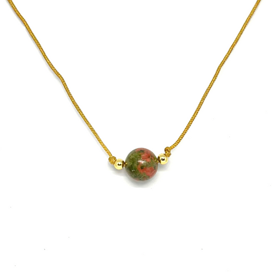 Unakite Minimalist Necklace - Sleep