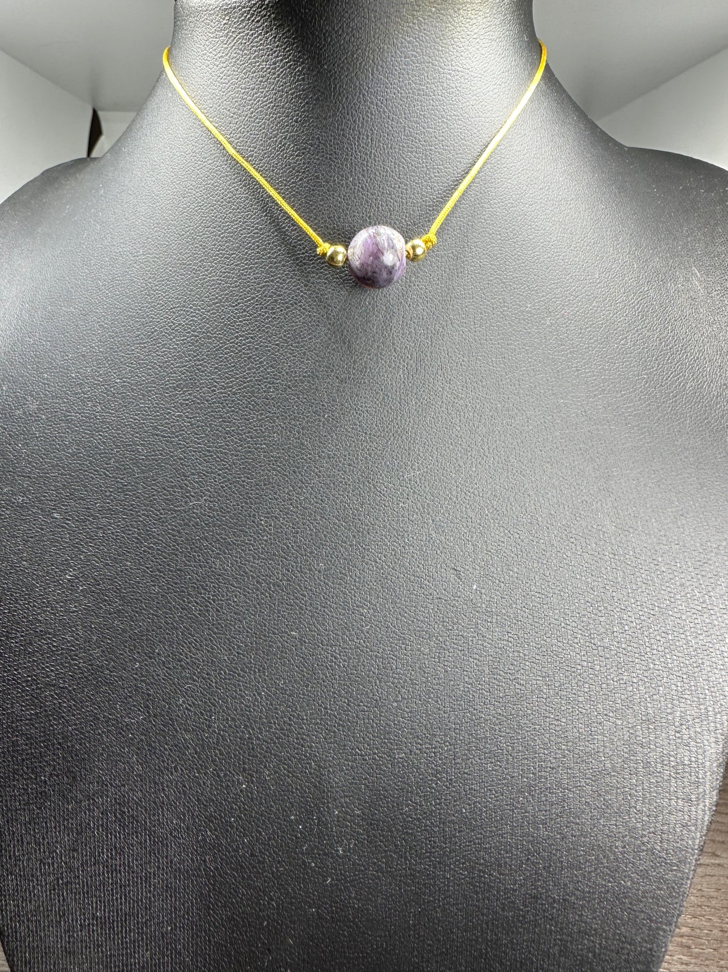 Charoite Minimalist Necklace - Anxiety