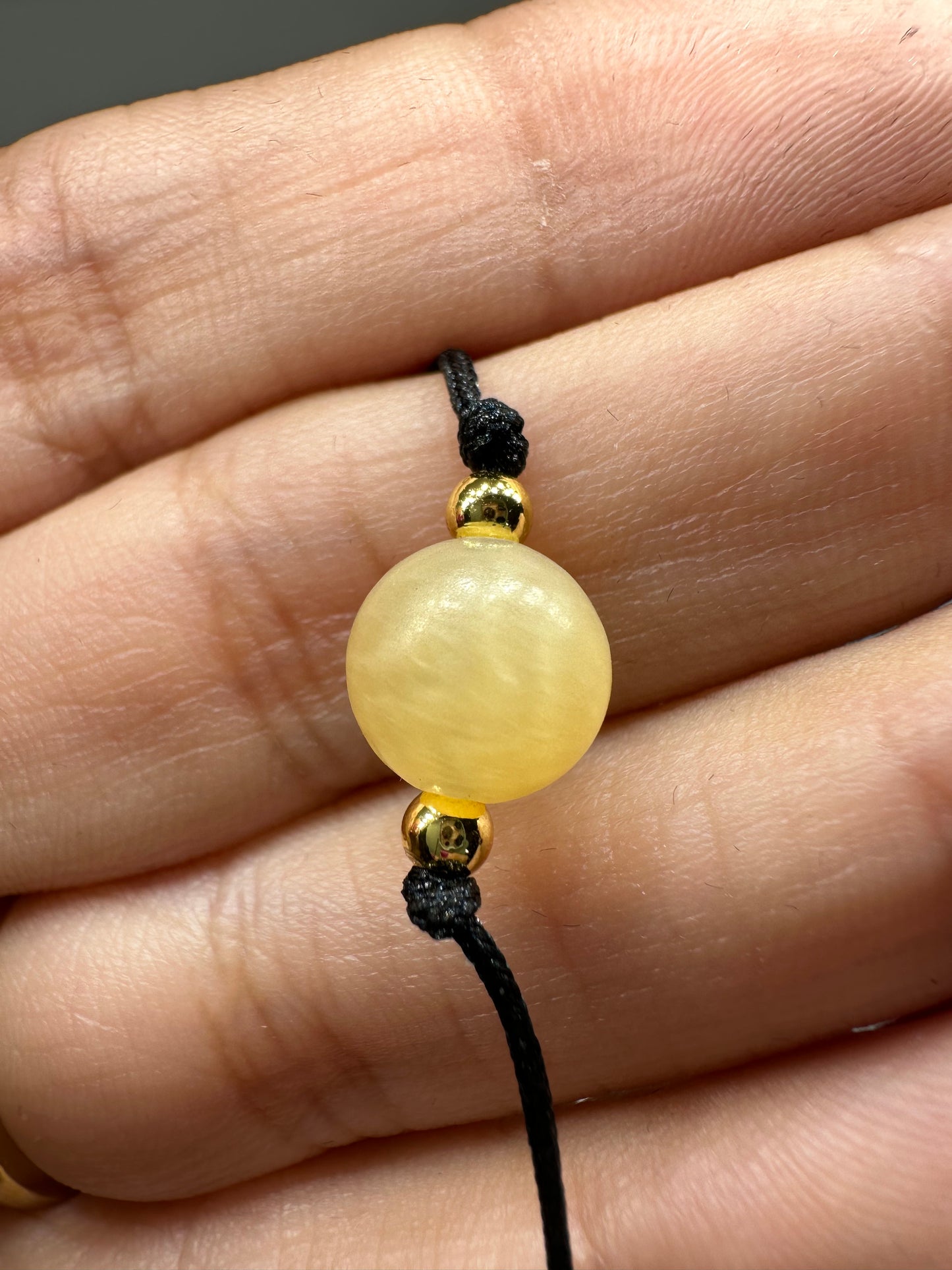 Honey Jade Minimalist Necklace - Abundance