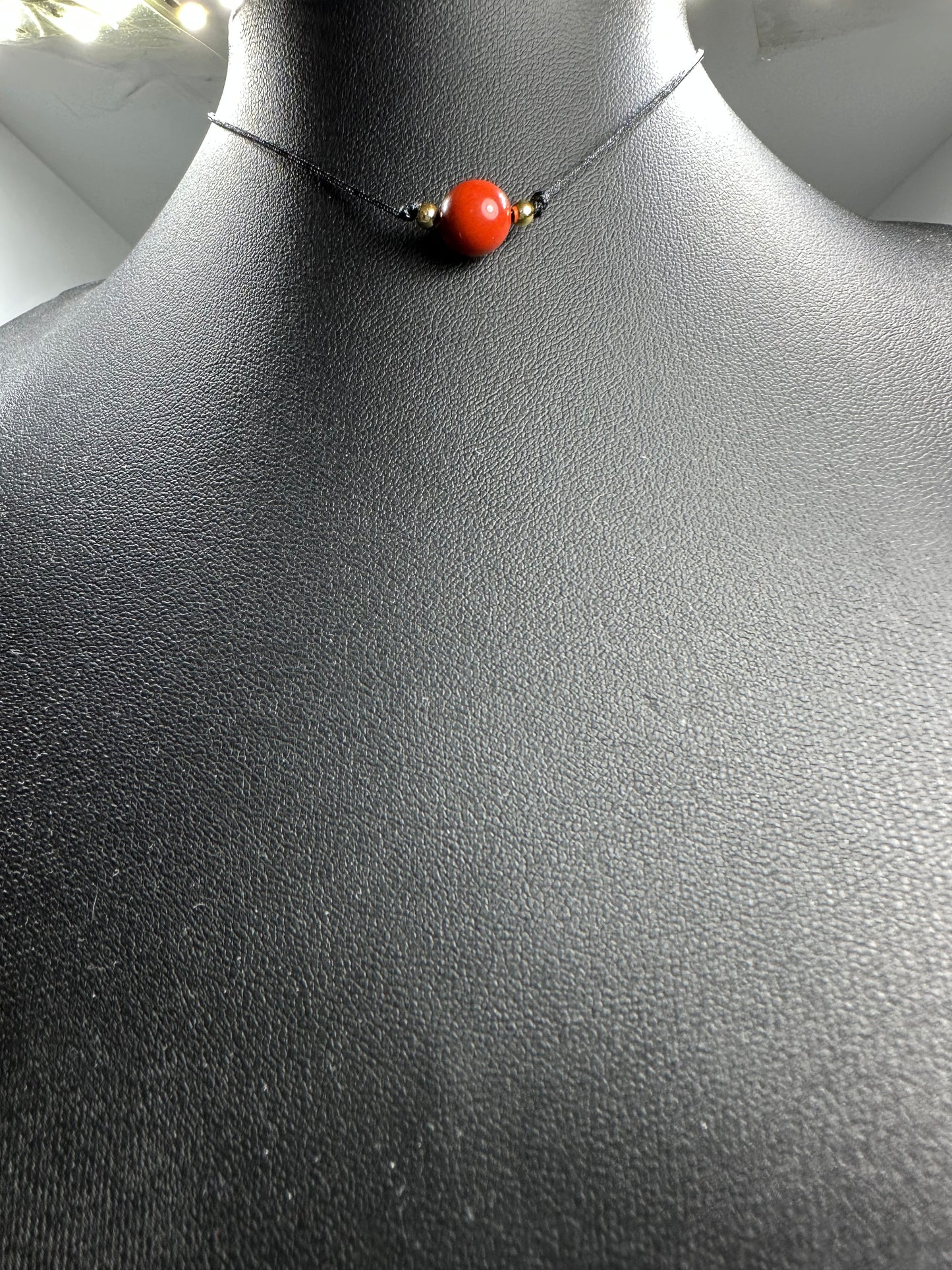 Red Jasper Minimalist Necklace - Protection