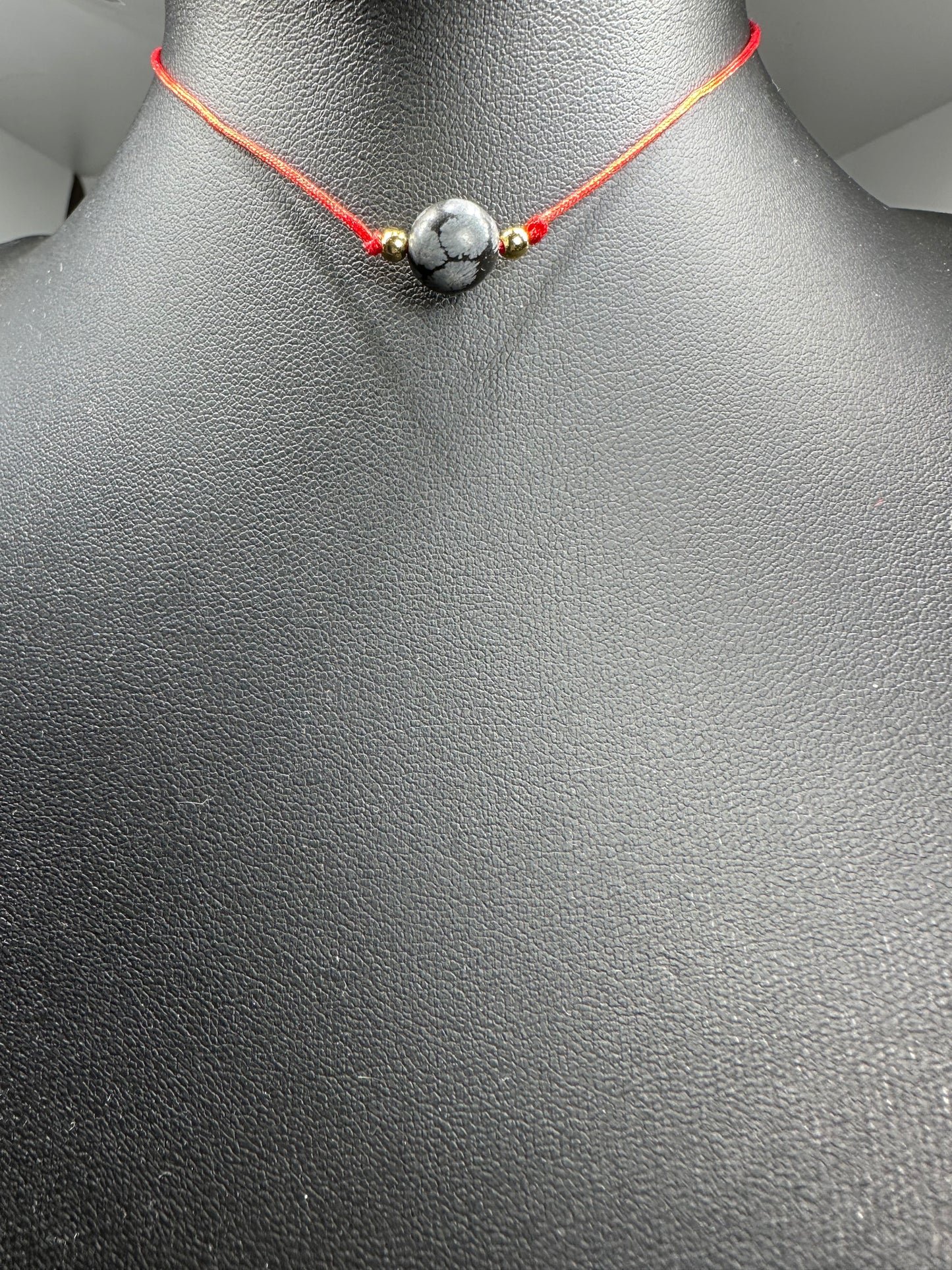 Snowy Obsidian Minimalist Necklace - Problem Solving